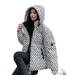 Autunno inverno piumino di cotone donna 2023 nuova moda sciolto addensare giacca con cappuccio tasca con cerniera colletto alla coreana capispalla femminile