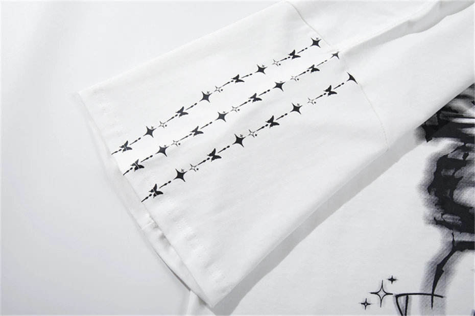 Vintage Butterfly Print T Shirt Mens Streetwear Hip Hop Y2k Casual Tees Tops Men Oversized Harajuku Short Sleeve T-Shirt Male