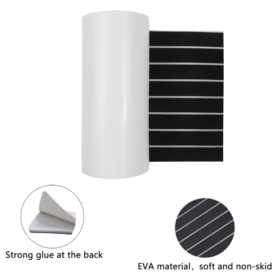AB61-Self-Adhesive EVA Foam Teak Decking Yacht Marine Flooring Synthetic Boat Floor Mat 2400X450x6mm