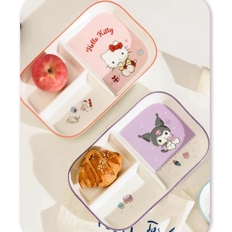 Sanrio Kawaii Hello Kitty Serving Plate My Melody Pochacco Anime Cartoon Sweet Exquisite Ceramic Tableware Breakfast Rice Plates