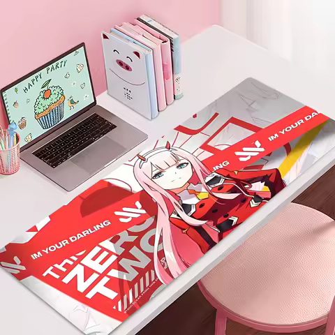 Mouse Pad Large Zero Two Computer Office Game Table Mats Rubber Anti-slip Gaming Keyboard coaster Long Desk Pads Anime Mousepad