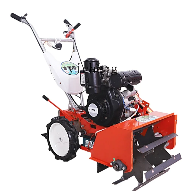 ZC diesel four-wheel drive small lawn mower, cultivated ditch scarifier, self-propelled micro-tiller