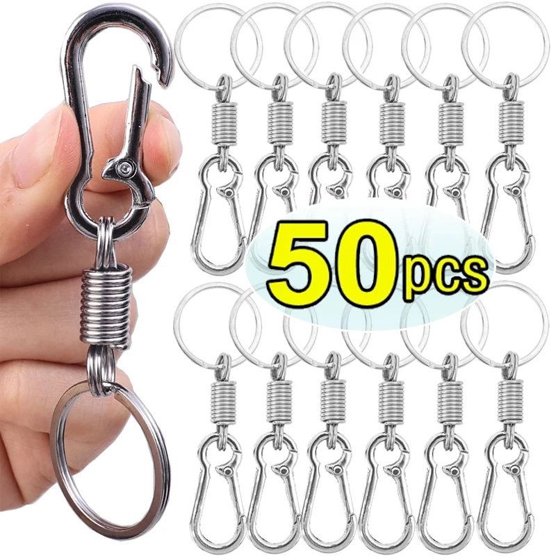 

1/50Pcs Gourd Buckle Keychain Metal Spring Anti-lost Climbing Hook Car Keyrings Zinc Alloy Carabiner Buckle Key Ring Accessories