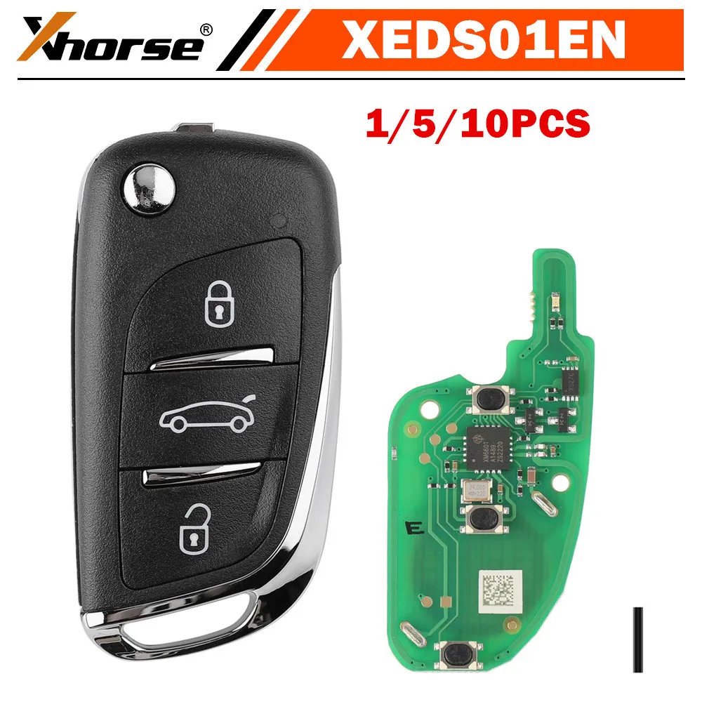 

1/5/10PCS Xhorse XEDS01EN DS Style Super Remote 3 Buttons Key with Built-in Super Chip Transponder Key