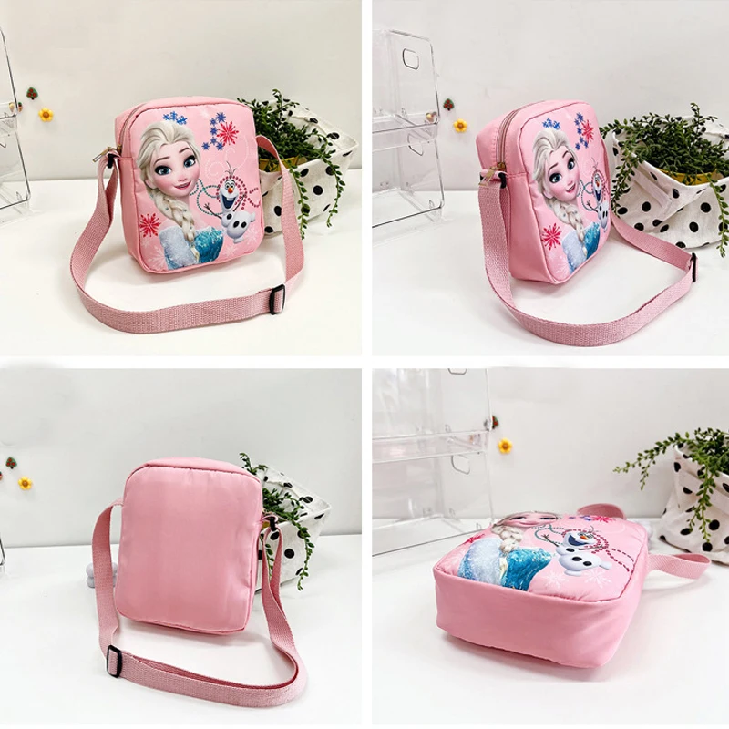 Disney Messenger Bag Cartoon Frozen Princess Shoulder Bag for Boys Girls Outdoor Crossbody Bags Elsa Shoulder Mobile Phone Bag