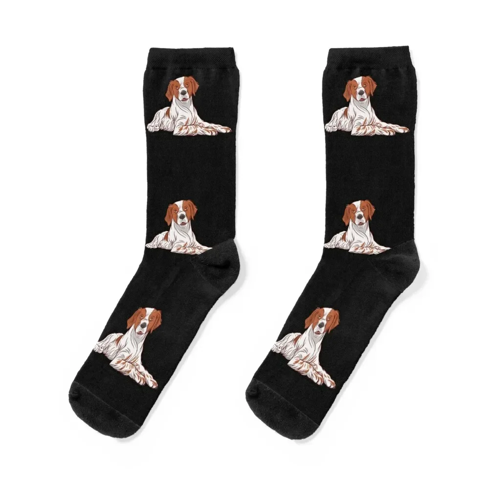 

Epagneul Breton dog Socks snow luxe christmas stocking Socks Male Women's