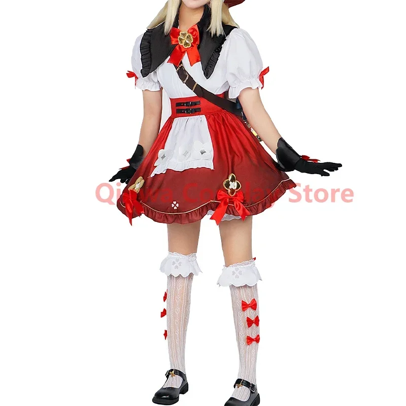 Genshin Impact Klee new skin Cosplay Costume Uniform Jacquard Fabric Anime Chinese Style Halloween Costumes for Women Game