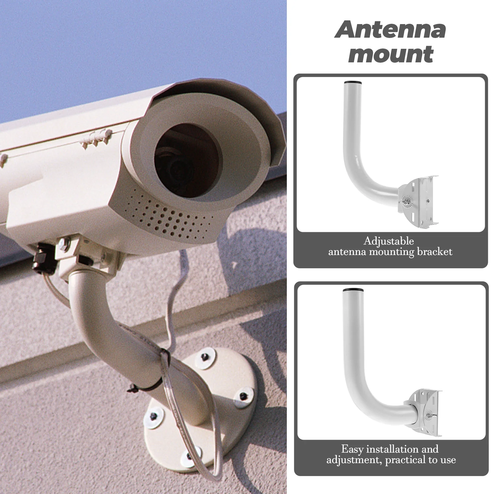 

1pcs Wireless Bridge Bracket Weatherproof Stainless Steel Antenna Mount Adjustable Pole for Outdoor Installation