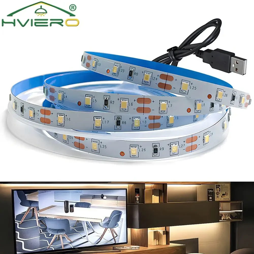 2835 LED Light Strips USB Decoration Lighting Infrared Remote Controller Ribbon Lamp 5V For Festival Party Bedroom RGB BackLight