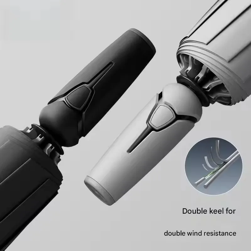 Fully Automatic Enlarged Umbrella for Heavy Rain Men's Large Reinforced Thickened Reverse Folding Car-mounted Storm-resistant - view 2