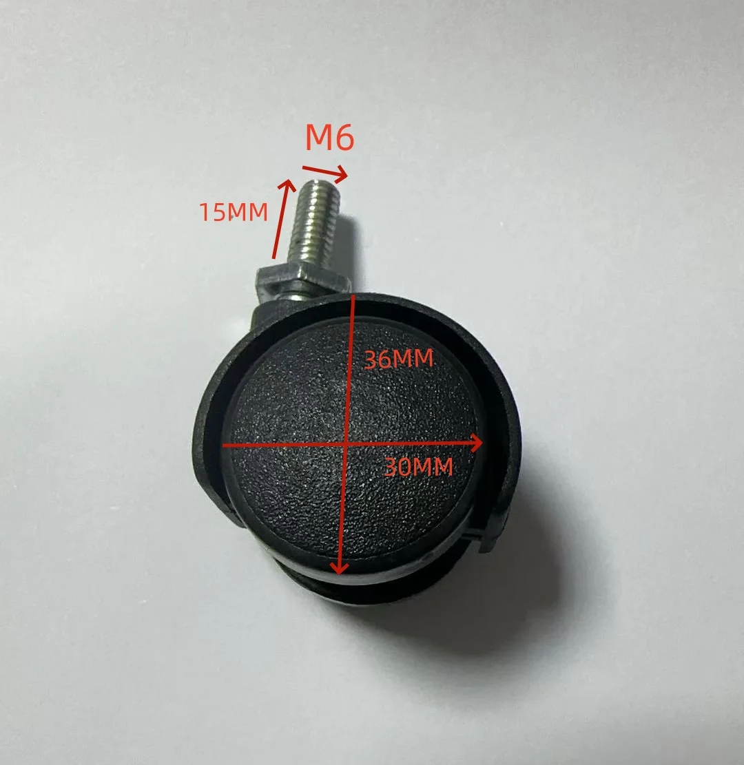 5pcs Replacement Office Chair Swivel Twin Wheel Caster M6 x 15mm Grip Ring Stem
