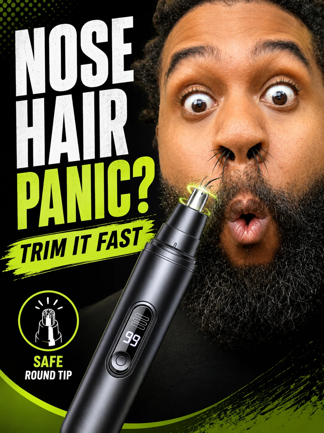 

Generation-2, Electric nose hair trimmer Nose hair razor Ear hair trimmer Spot trimmer Partial shaving, with digital display
