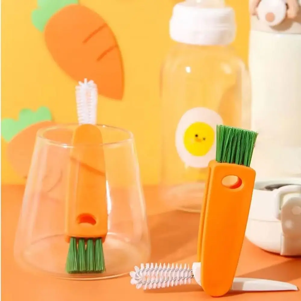 

Cartoon Bottle Gap Cleaner Brush Multi-Functional Flexible Design Silicone Bottle Cleaner Straw Cleaner 360° Rotatable