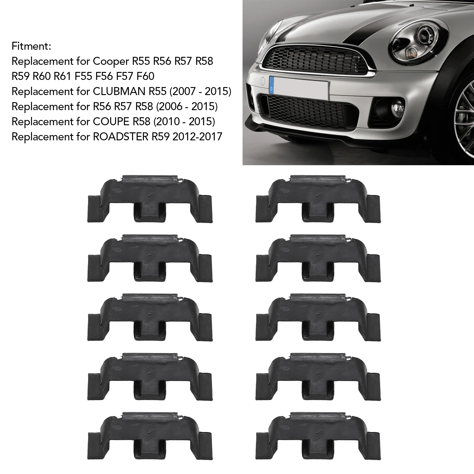BMW 미니 쿠퍼 R55/R56/R60/F55/F56 2007–2018용 헤드라이트 플레이팅 프레임 고정 클립 51132752145 정확한 설치 및 성능 평가 리뷰