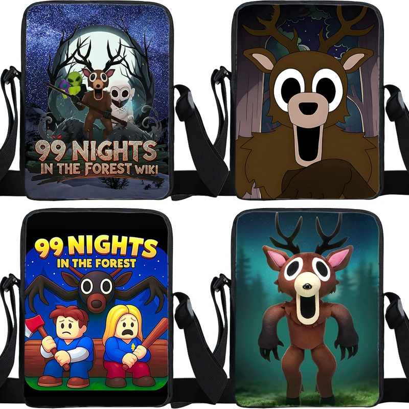 99 Nights In The Forest Game Crossbody Bags Children Shoulder Bag Cartoon Deer Print Messenger Bag Purse Handbags Kids Gift