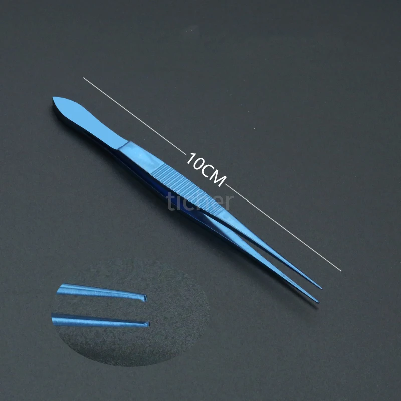 Ophthalmic Tweezers With Teeth Hook 10cm Stainless Steel Double Eyelid Surgery Tool Tissue Tweezers Without Teeth