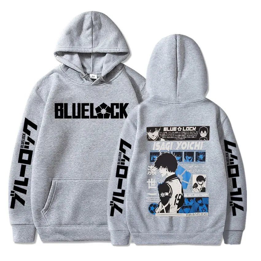 Anime Blue Lock Isagi Yoichi Printed Hooded Men Women Hot Manga Printed Hoodies Oversized Streetwear Harajuku Fleece Sweatshirts