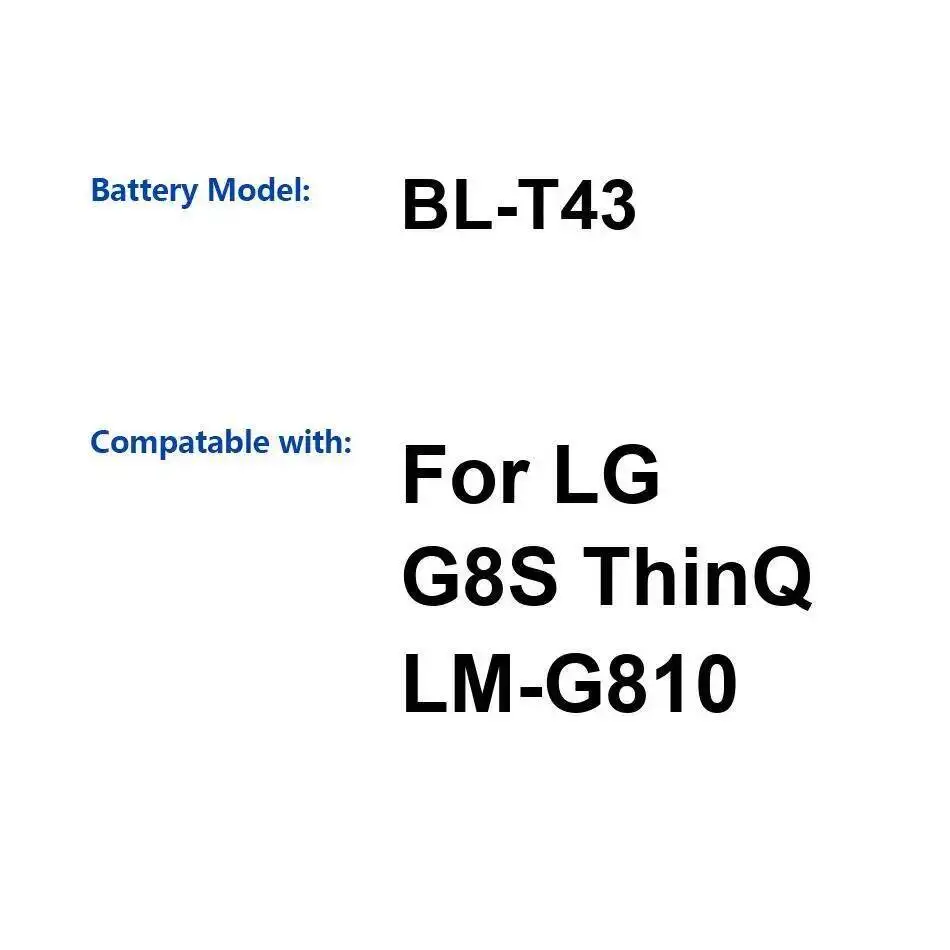 

BL-T43 для LG G8S Thinq LM-G810 3550 мАч легкий аккумулятор для мобильного телефона Премиум замена