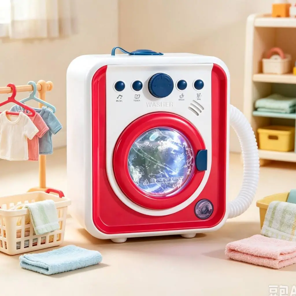 Kids Mini Simulation Washing Machine Pretend Play Mini Washing Machine Toy for Unisex Children
