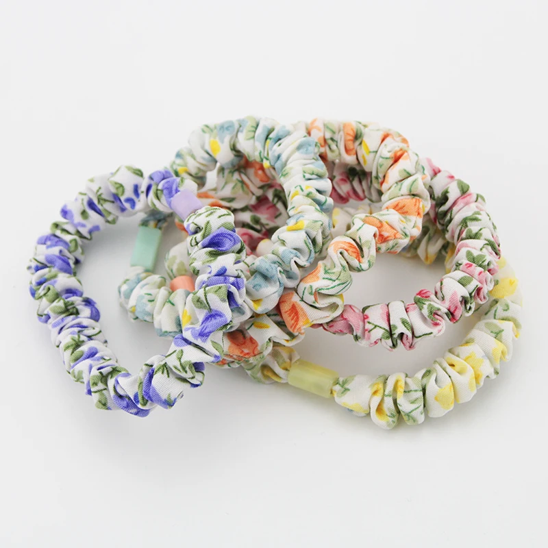 3pcs Spring Summer Floral Hair Scrunchies Hair Rope for Women Girls Ponytail Holder Hair Ties Printing Hair Bands Accessories