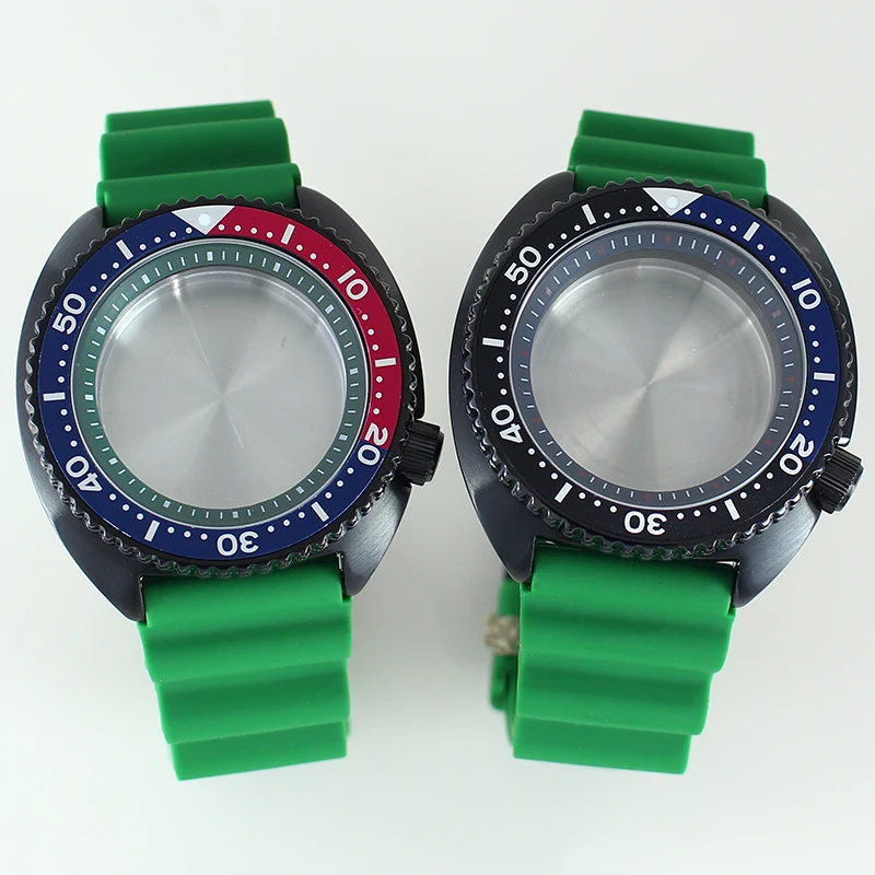 

NH35 Watch Accessories 45mm Diving Watch Case For Seiko NH34 NH35 NH36 NH38 Movement 28.5mm Dial Sapphire Glass Rubber Bracelet