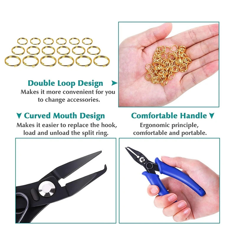 690Pcs Metal Gold Double Rings Circles Craft Jump-Loops Opener For Jewelry Necklaces And Bracelets