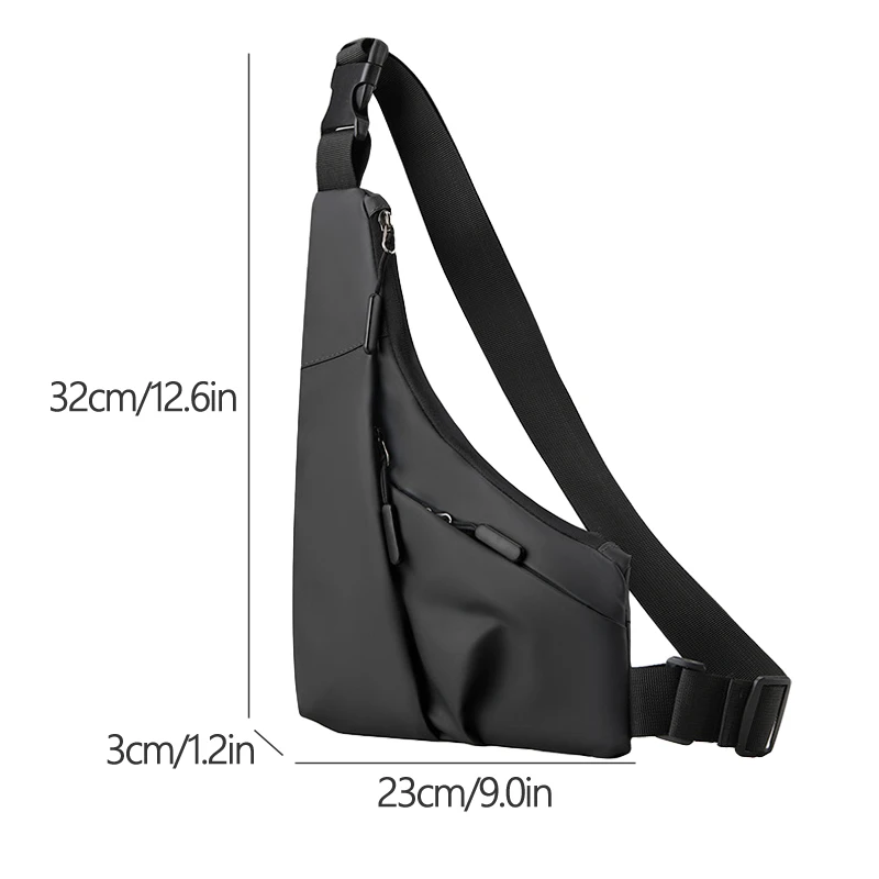 Bolso de pecho antirrobo para hombre, bolso informal con forma triangular, izquierda y derecha bandolera, para salir