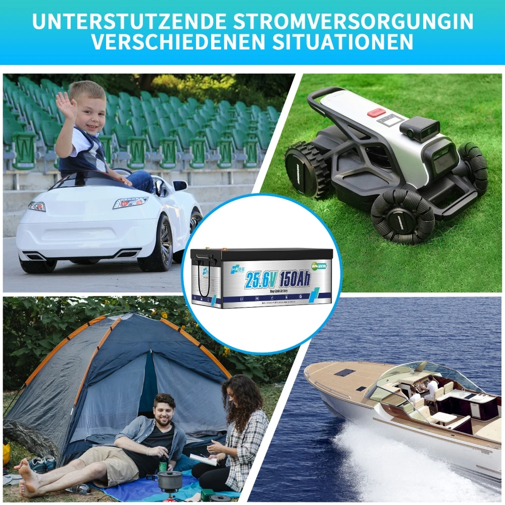 بطارية HRBEEnergy 24V 150Ah 3.84kWh ذات دورة عميقة LiFePO4 مع 100A BMS، مثالية في نظام تخزين الطاقة الشمسية/الطاقة الشمسية، البحرية، طاقة احتياطية #5