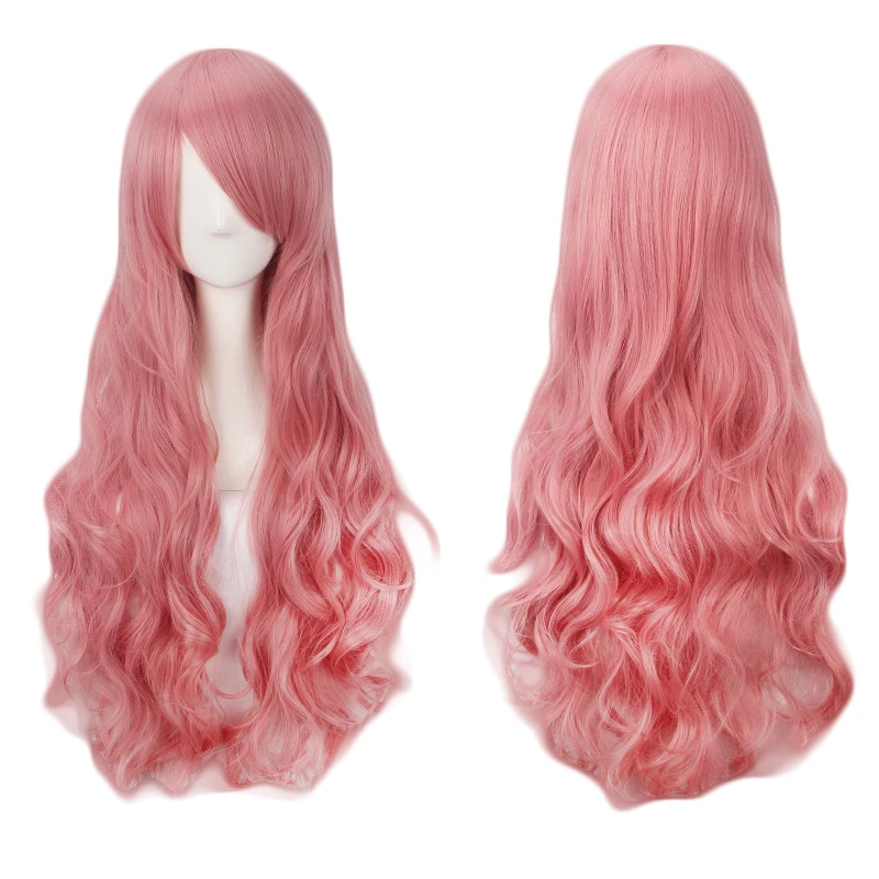 A 32-Inch Curly Wavy Cosplay Synthetic Wig With Bangs Is Suitable For Playing Halloween Costumes Like Lolita In Anime And Games