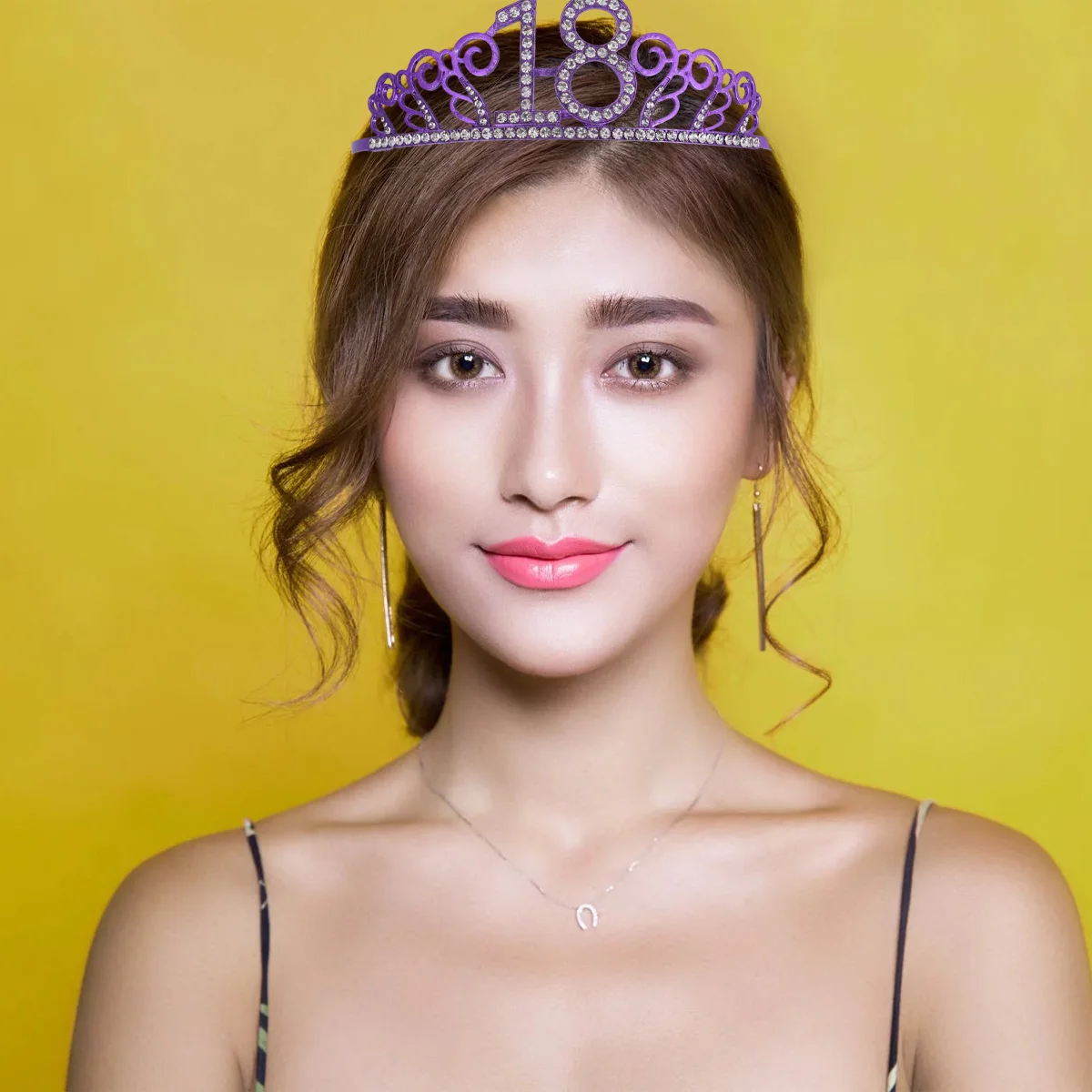 

Rhinestone Crown Hair Accessory 18th Party for Women Birthday Cake Decoration Delicate