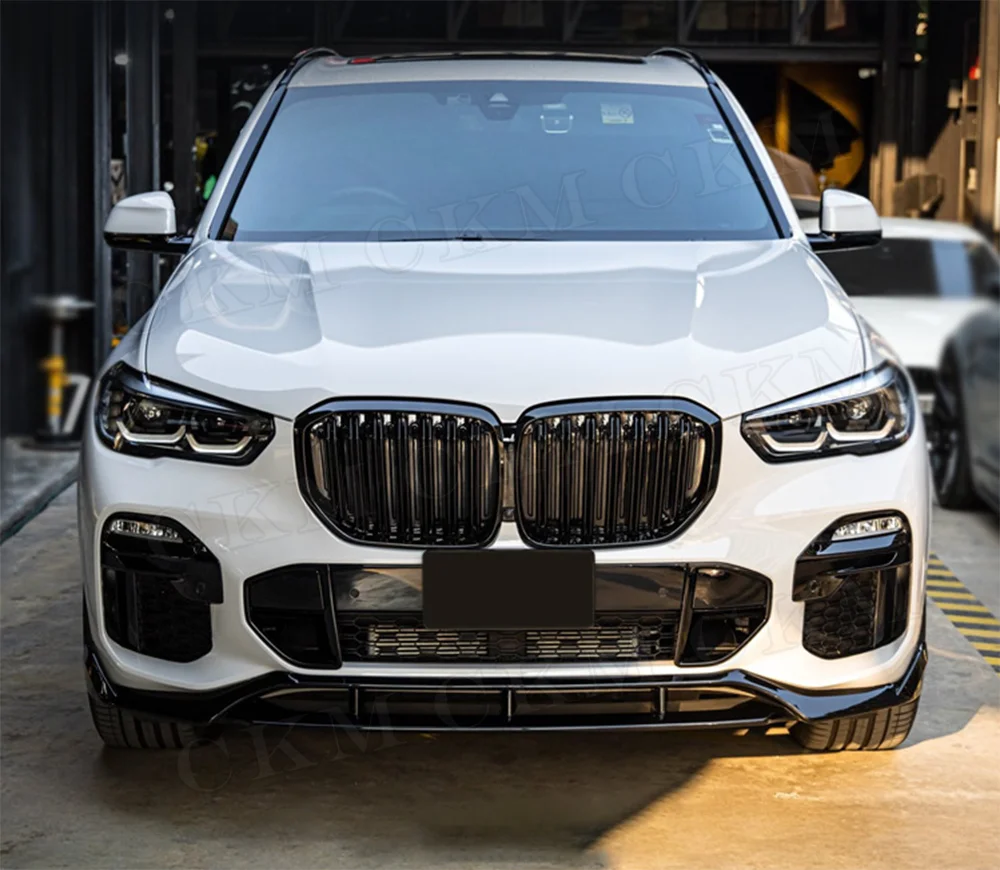 for BMW X5 G05 M sport 2019+  4Pcs/Set Carbon Fiber Front Bumper Lip Spoiler Splitter Car Accessories Front Lip Add On Kits