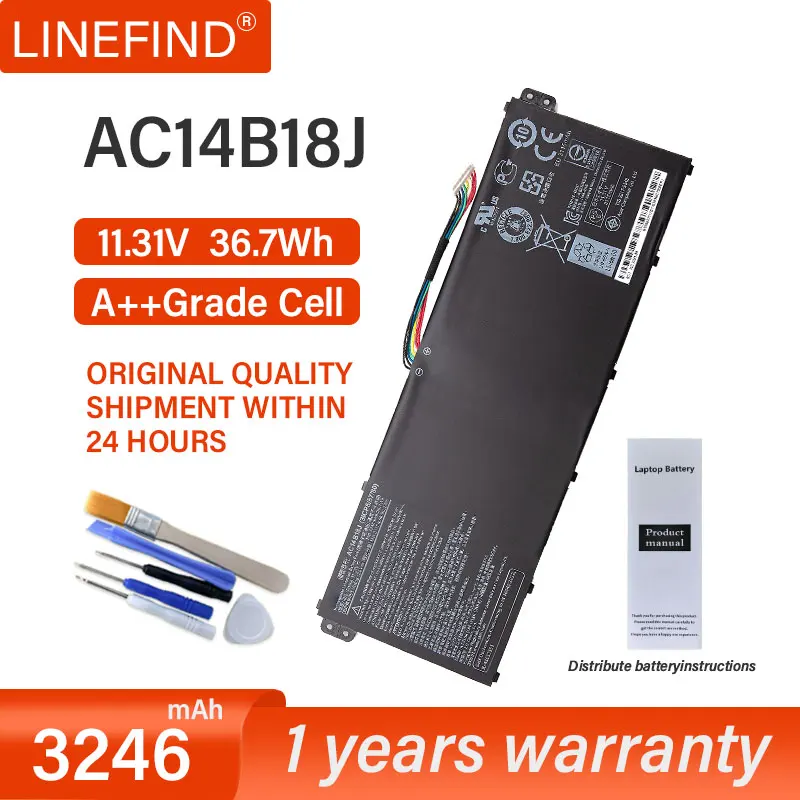 AC14B18J AC14B13J Laptop Battery for Acer Aspire E3-111 E3-112 E3-112M ES1-531 MS2394 B115-MP EX2519 N15Q3 N15W4 11.4V