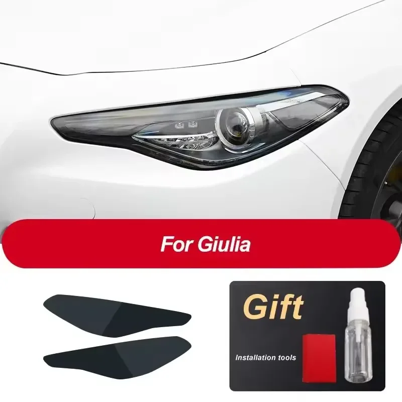 For Alfa Romeo Giulia 952 Stelvio 949 Car Headlight Protective Film Transparent Black TPU Anti-scratch Sticker Accessories PPF