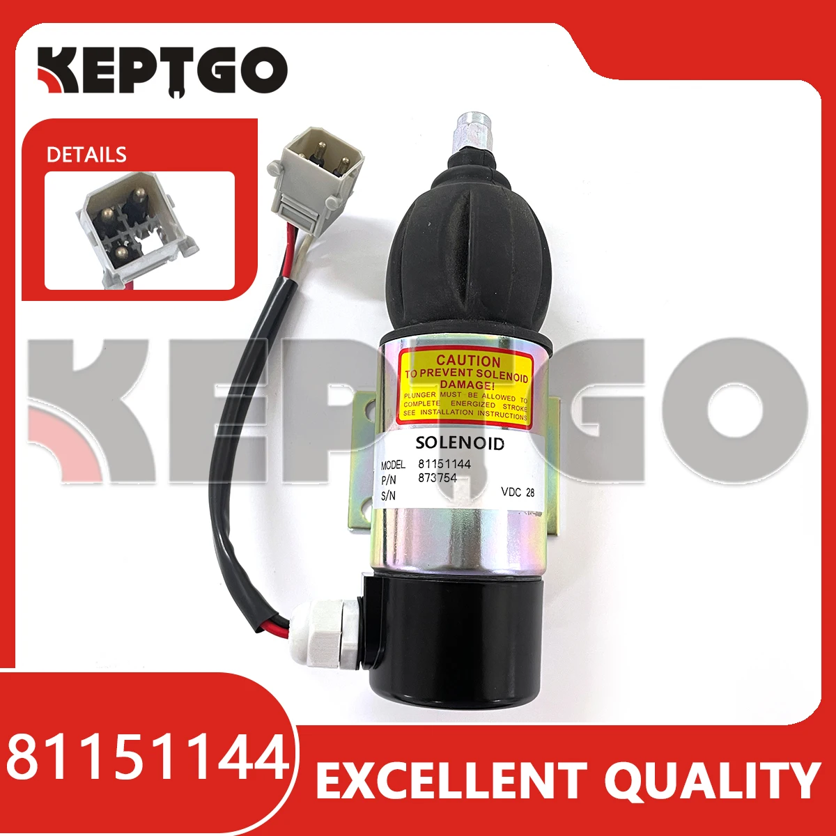 28V 81151144 Fuel Shutoff Solenoid Stop Solenoid For Perkins Volvo Penta Engine 81151144, 872805, 1318039, 1318042