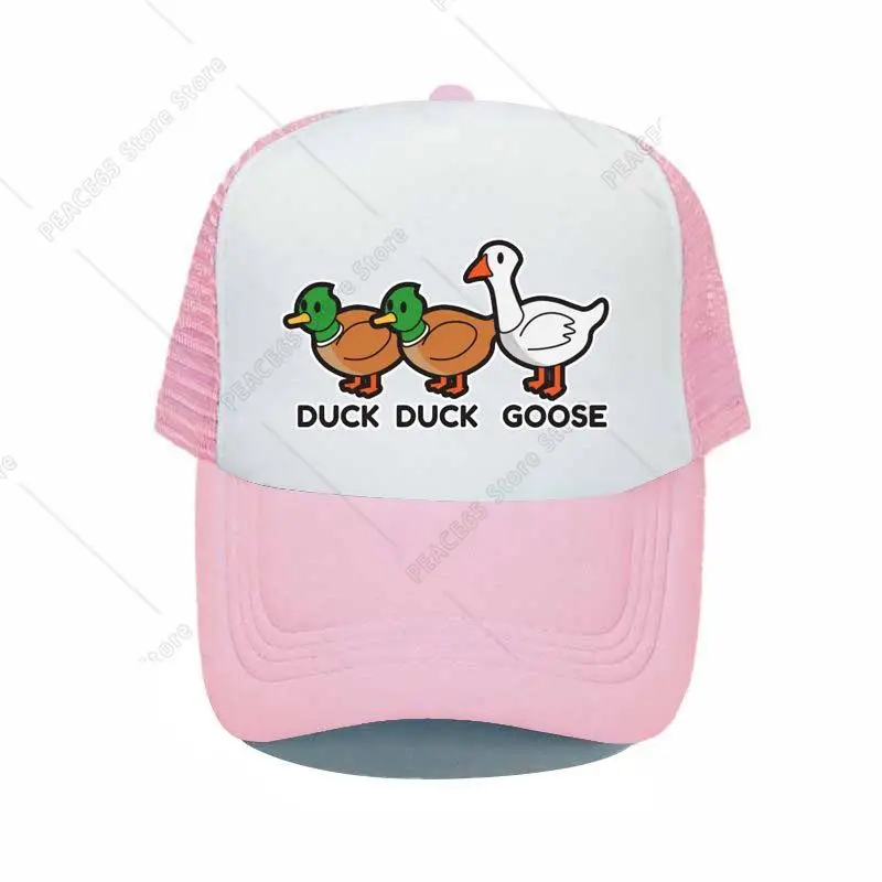 Duck Duck Goose Game Colorful Trucker Hat Funny Animal Printing Bend Visor Snapback Cap Summer Sun Mesh Baseball Caps Hats