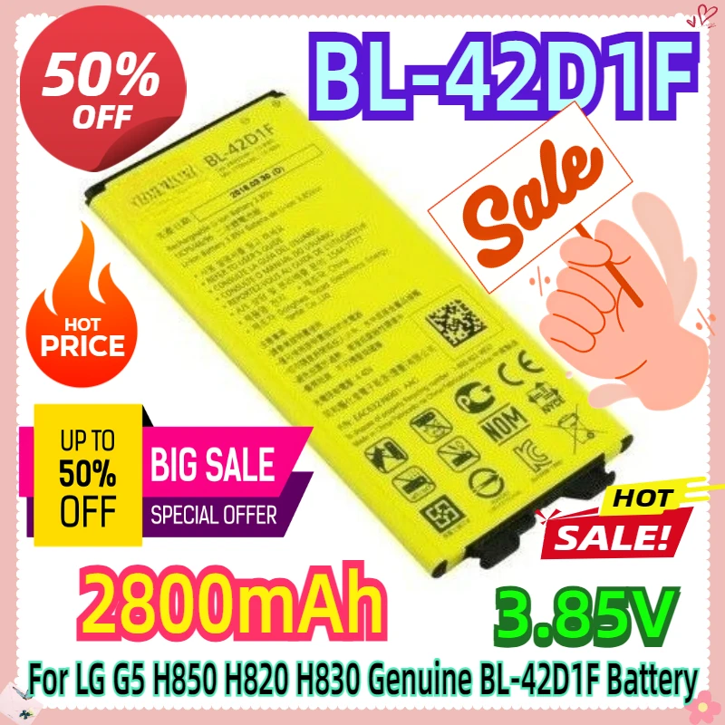 

For LG G5 H850 H820 H830 2800mAh Genuine BL-42D1F Battery