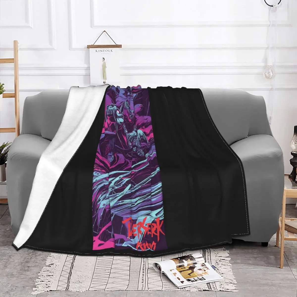 New Berserk Anime Art Guts Gatsu M 2Xl Fashion Interested Pictures Fashion Rap Sale Winter On Sale Throw Blanket