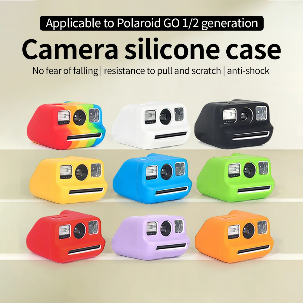 Coque en silicone pour Polaroid GO 1/2 g�n�ration, coque de protection souple de couleur unie, accessoires universels pour appareil photo