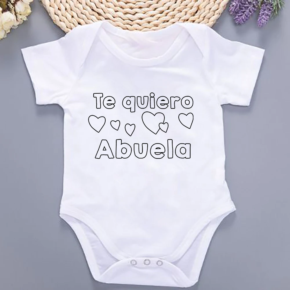 

I Love You Grandma Baby Clothes Mothers Day New Born Short Sleeve Jumpsuits Todller Boys Girls Bodysuits Baby Announcement Gifts