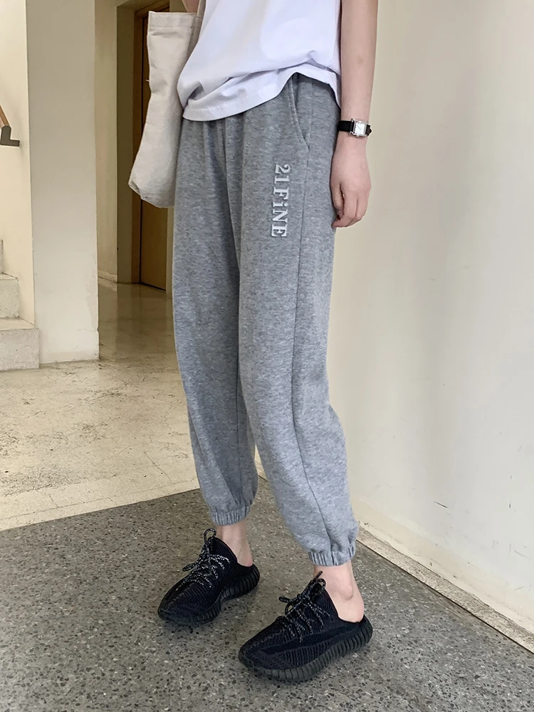 

Женские спортивные брюки-джоггеры с манжетами, свободные, с высокой талией, утягивающие, повседневные, в стиле Harlan, весна-осень, новые, универсальные, спортивные штаны