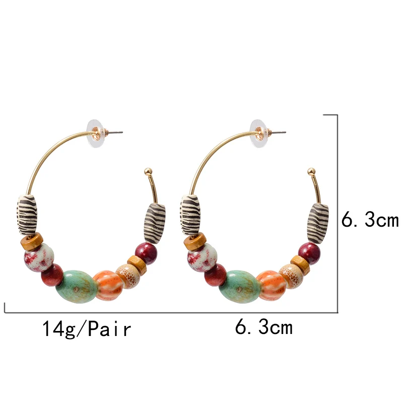 New Arrival Wood Beading Handmade Dangle Drop Earrings Fashion Trendy  Jewelry Accessories For Women Christmas Gift