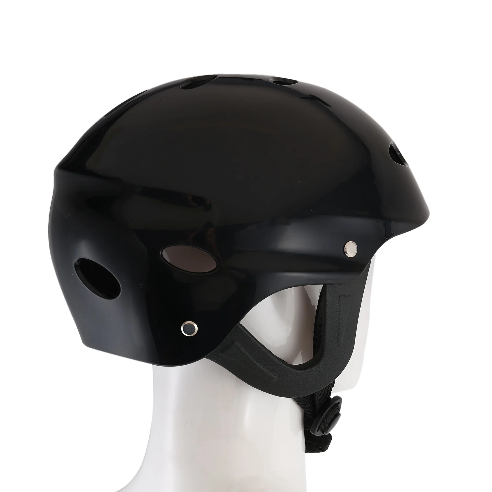 Casco Protector de Seguridad 11 Agujeros de Respiración para Deportes Acuáticos Kayak Canoa Surf Paddleboard - Negro CALIENTE