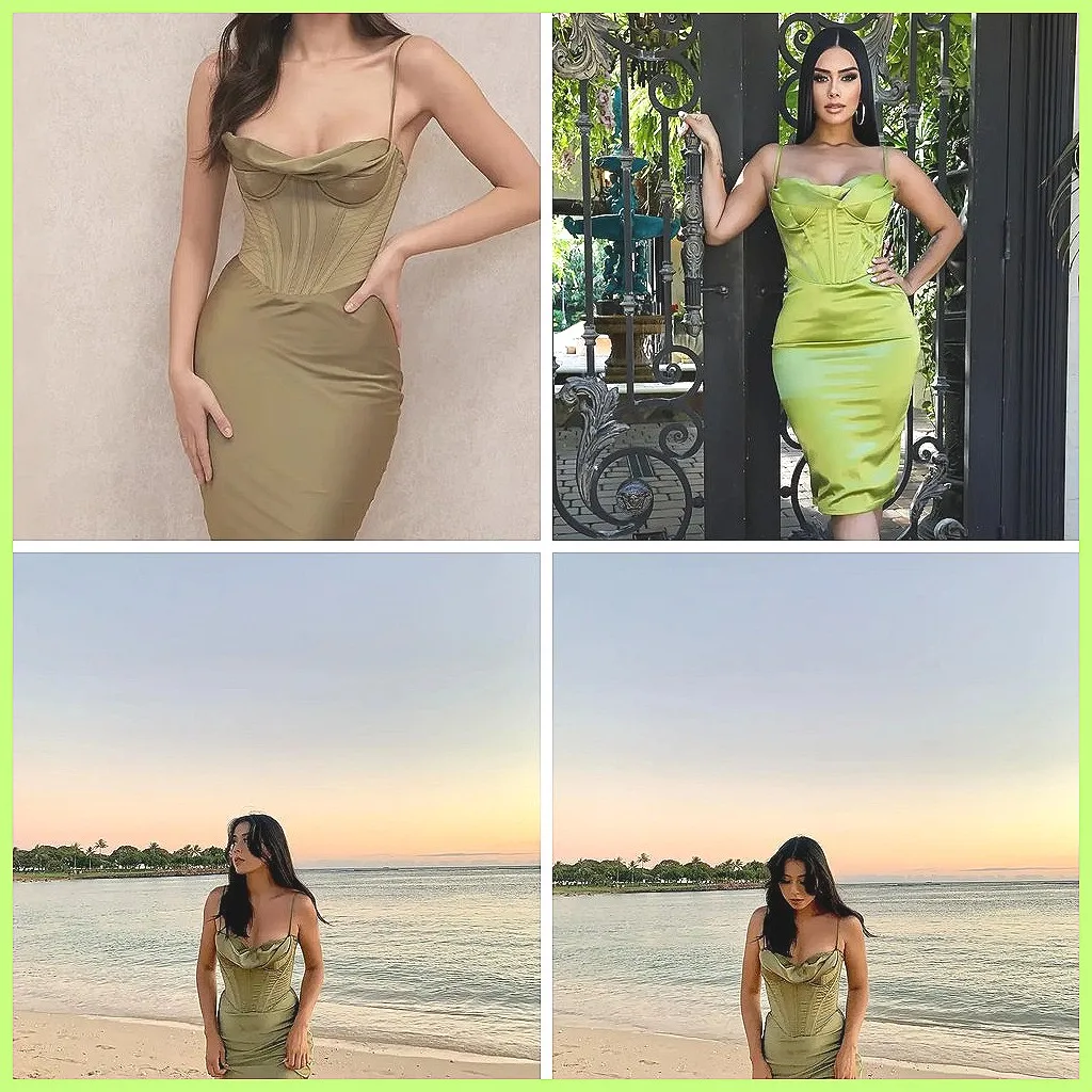 

Elegant Off-Shoulder Satin Dress for Women, Sleeveless Evening Gown with Fishbone Waist Cinching