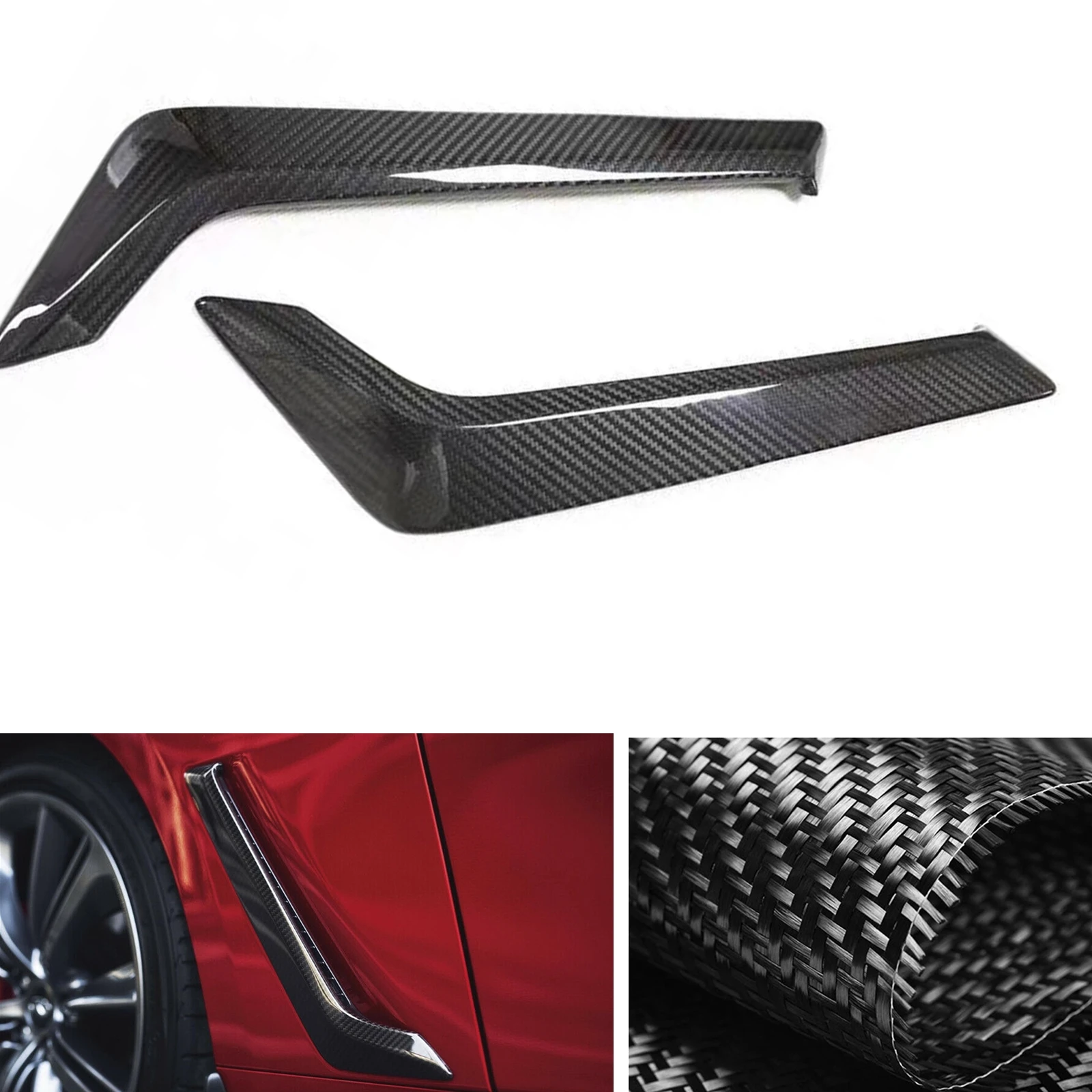 

Fender Side Air Vent Front Wheel Cover Intake Spoiler Sticker Fin For Infiniti Q60 Q60S 2015 2016 2017 2018 2019 2020 2021 2022