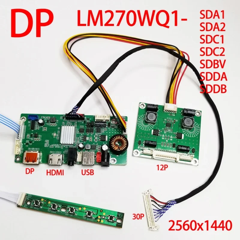 LM270WQ1-SDC2 Control Panel Kit for iMac 2560x1440 LED 30-Pin LM270WQ1(SD)(A2) LCD Panel DIY DP + HDMI + USB + Audio