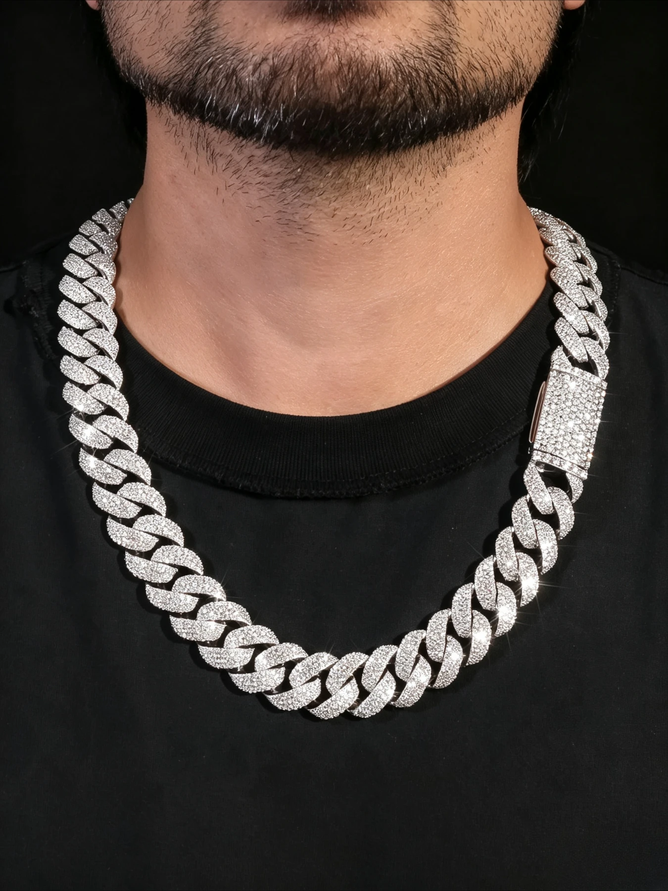 Chilled full of diamonds Cuban Miami 22mm 6row Hiphop,classical glory hip-hop Cuban chain jewelry,gift for relatives and friends