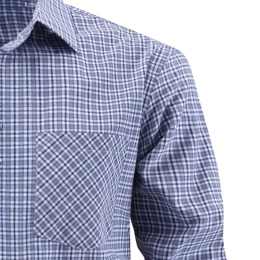 Camicia da uomo nuova Camicia da pendolare business casual con risvolto scozzese
