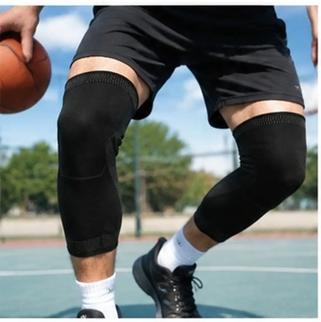 2Pcs Thin Knee Brace Elastic Support Cushion Stability Non-Slip Knee Pad for Basketball Running Sports Protective Cover