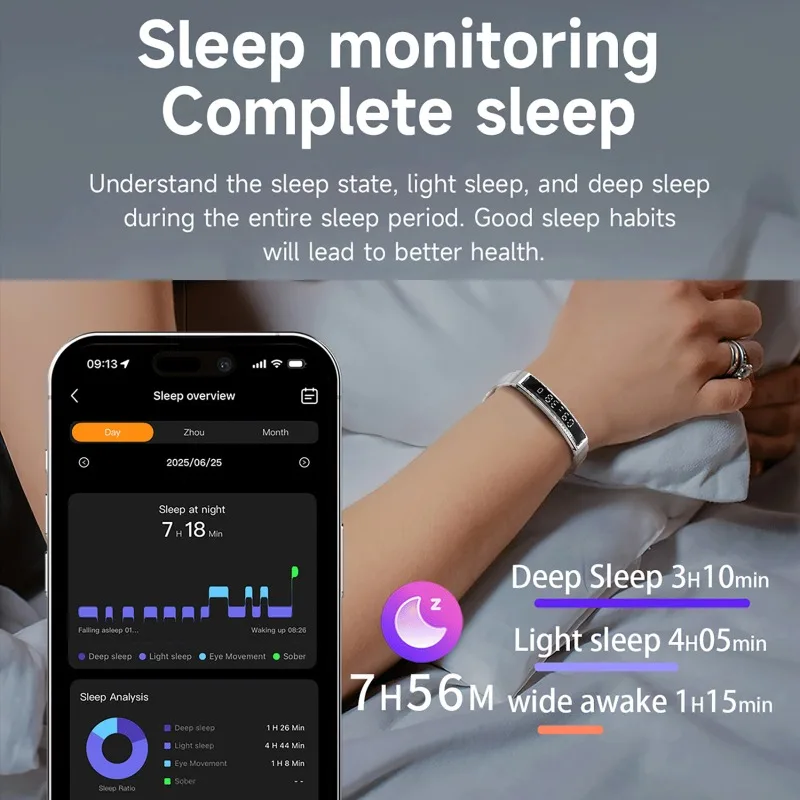 

Women Men Smart Bracelet with Phone Reminder Heart Rate Blood Oxygen Sleep Exercise Monitoring Waterproof Multifunctional Watch