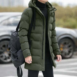 New Male Outwear Winter Coats Slim Fit Jackets Winter Jackets Men Hooded Casual Long Down Jackets Thicker Warm Parkas Size 4XL